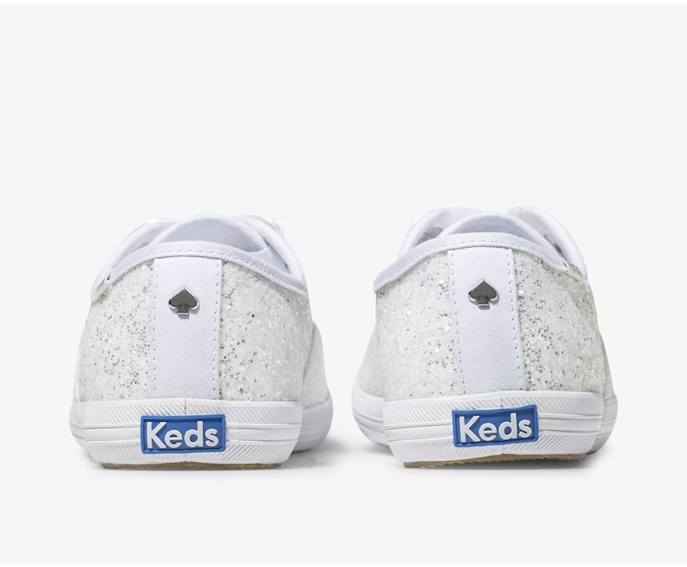 Πανινα Παπουτσια Γυναικεια - Keds Kate Spade New York Champion Glitter - Λευκα - MAHEF4956